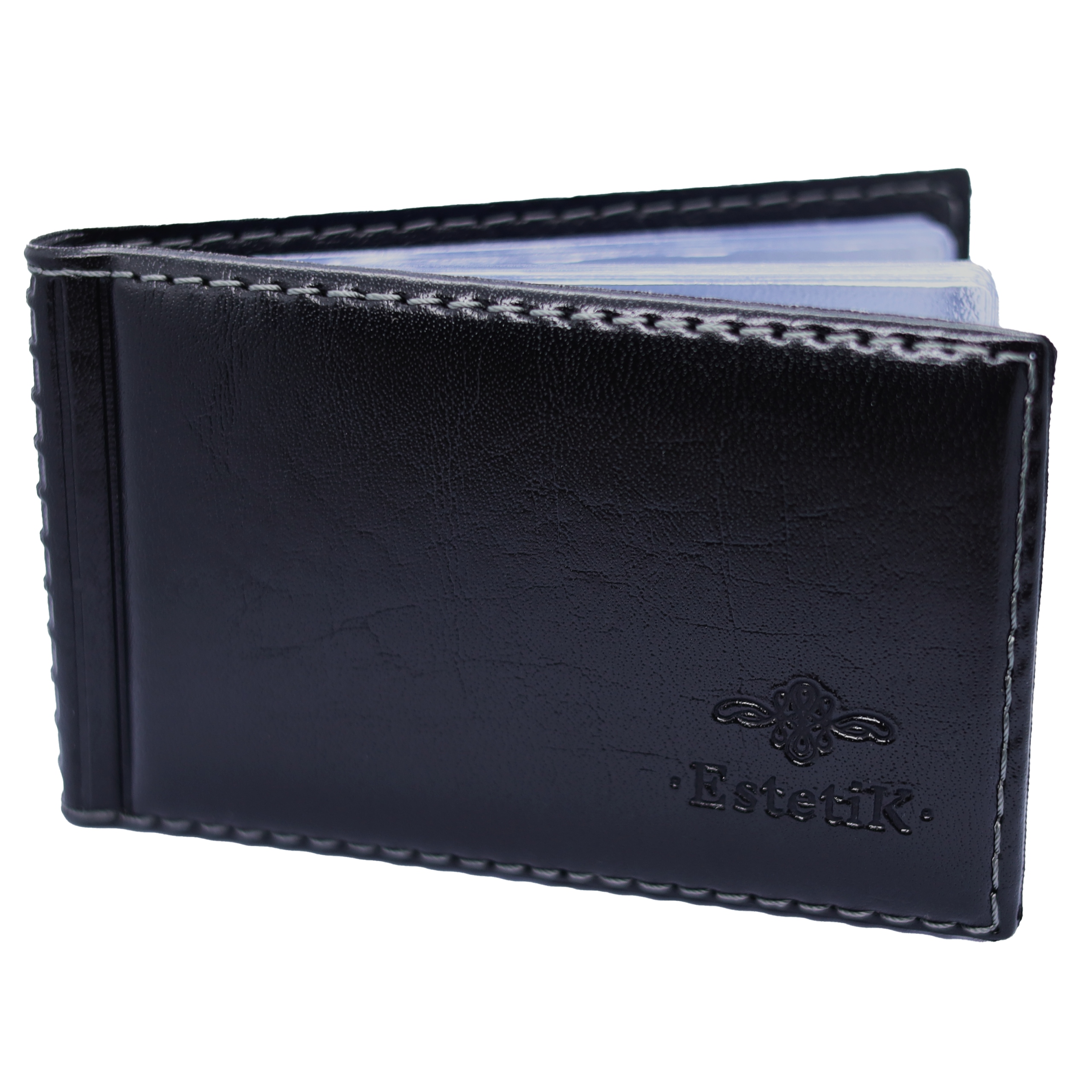 Wizytownik Etui Wizytówki Oprawka Skóra Czarny| EstetiK