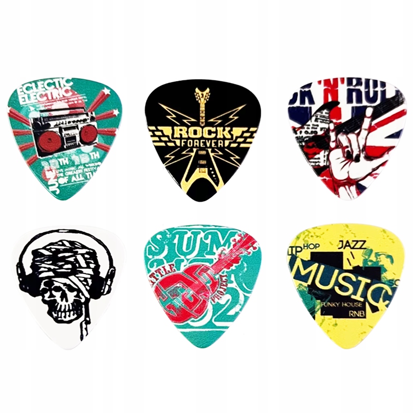 Kostki gitarowe 6 SZT Rock Jazz Funky Punk kostka do gitary Piórko | Muzyka