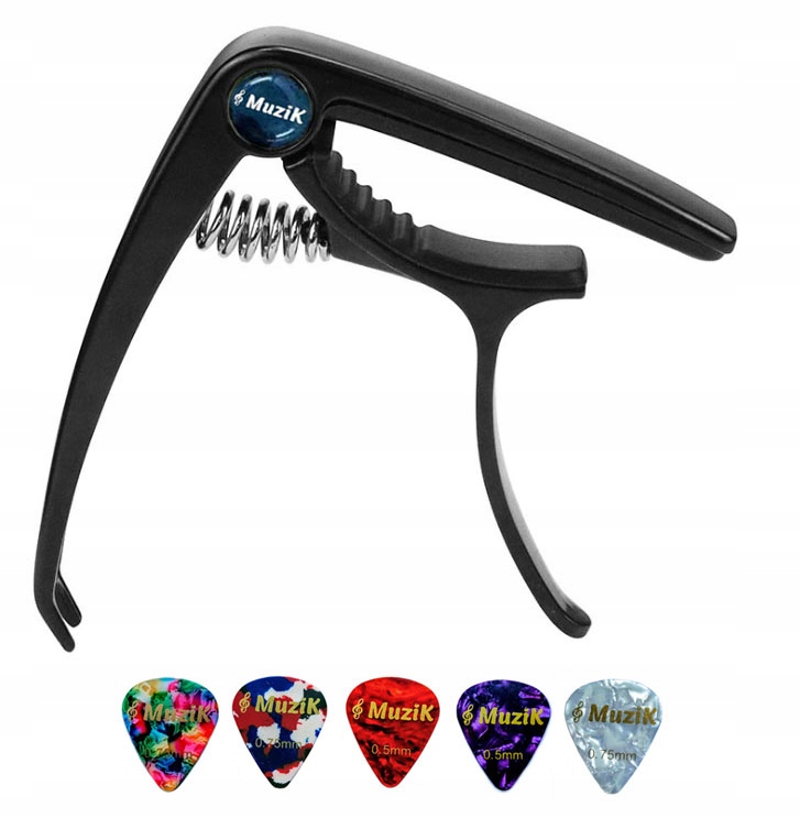 Kapodaster do gitary METALOWY CZARNY capo NAJWYŻSZA JAKOŚĆ | MuziK