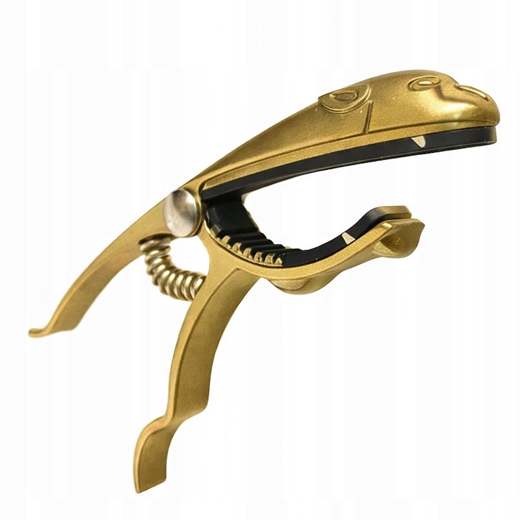 Kapodaster Music Devices muzyczne akcesoria gitarowe zacisk Złoty Leopard