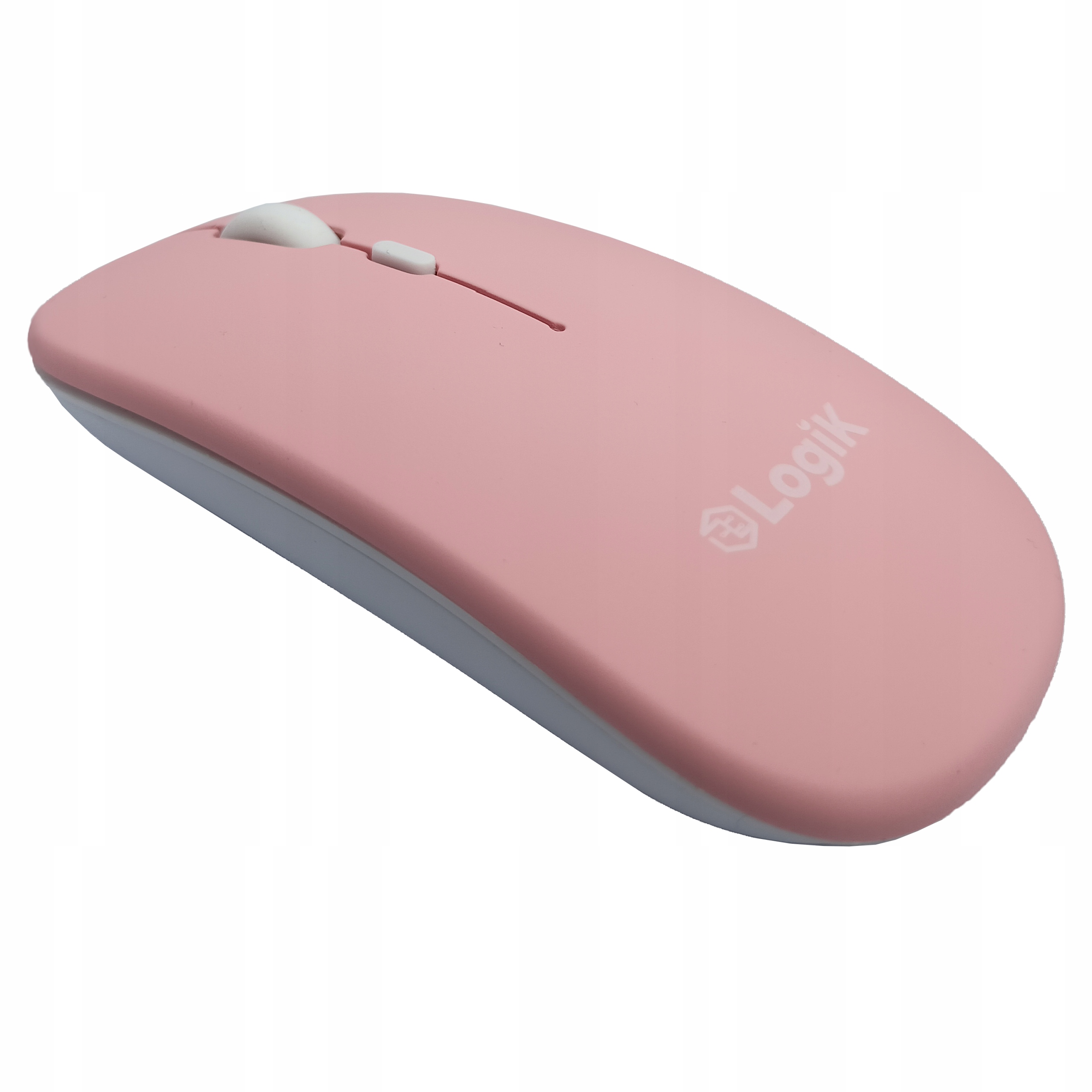 Mysz bezprzewodowa LogiK cienka cicha ergonomiczna 1600 dpi różowa|USB