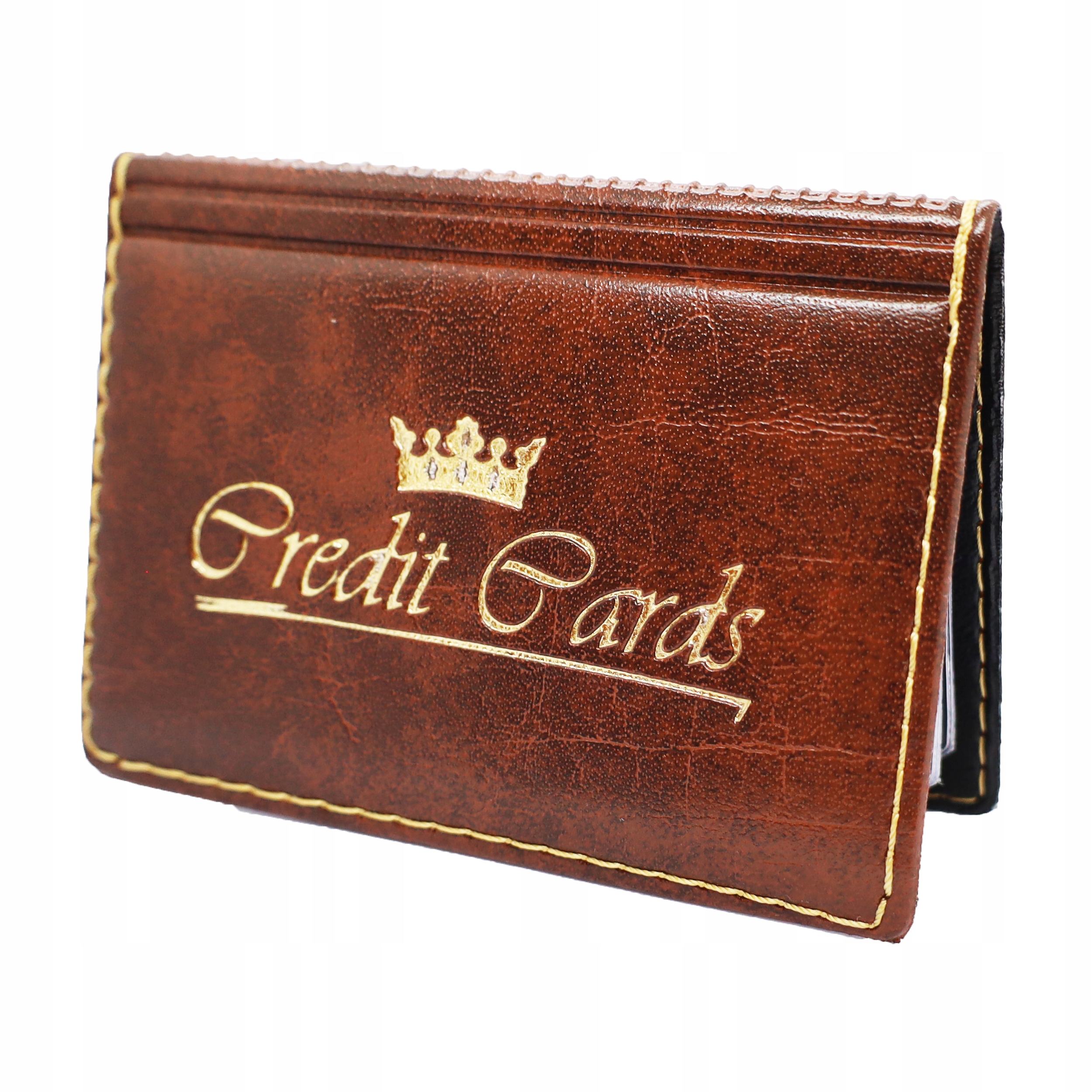 Etui na Karty Płatnicze Skórzane Brązowe Oprawka na Karty i Dokumenty ID