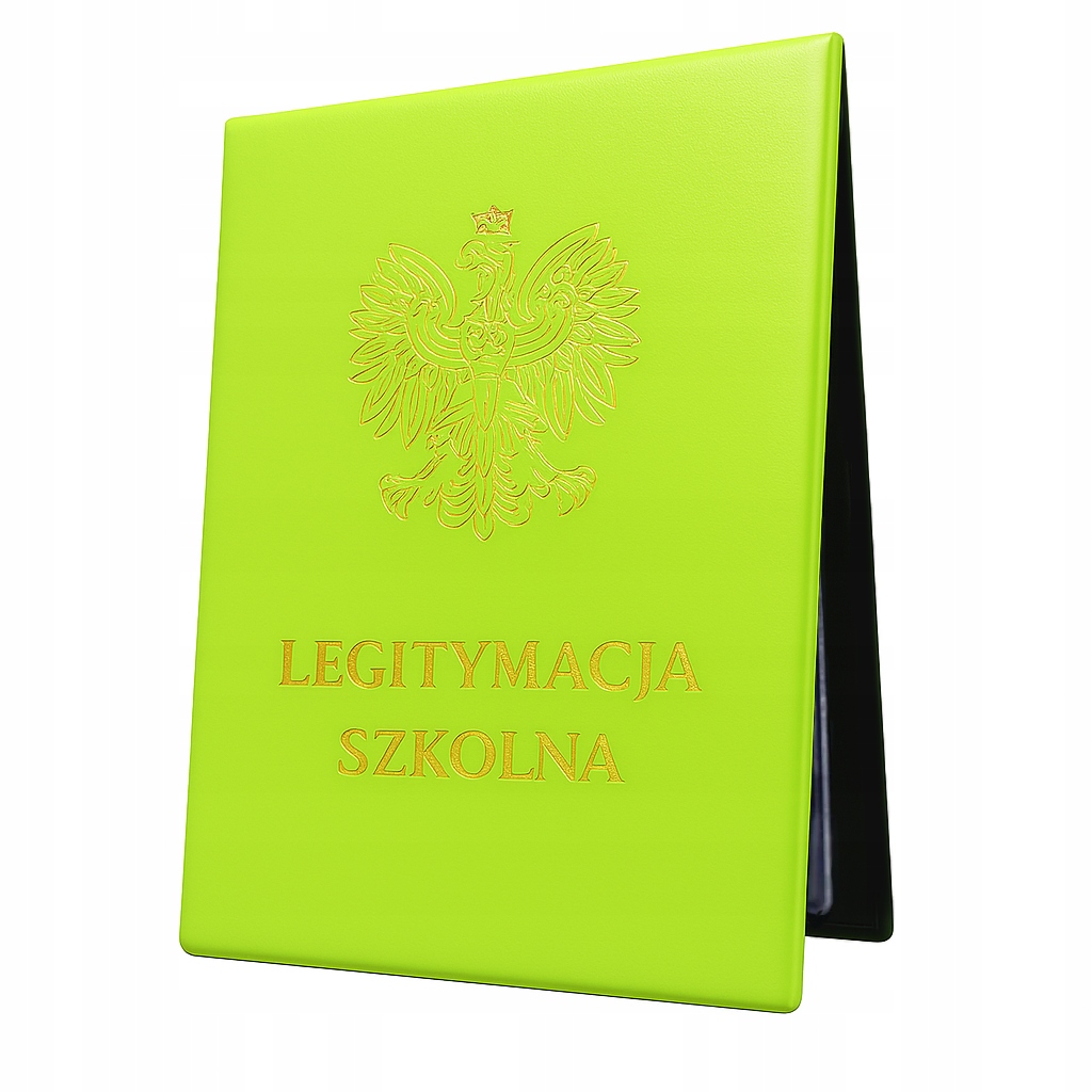 Etui na Legitymację Limonkowe Duże Oprawka Szkolna Stylowa Karty Dokumenty